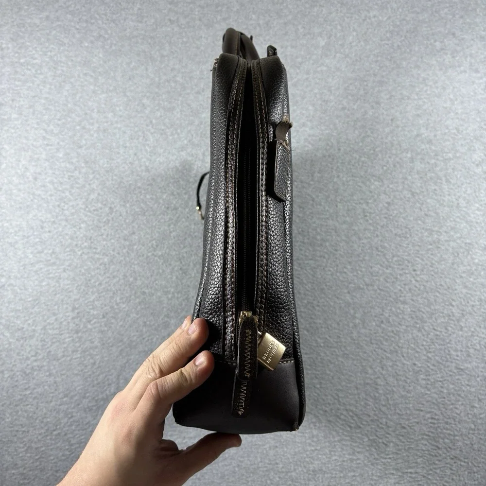 VTG Brooks Brothers Brown Pebbled Leather Briefcase Laptop Bag Work Messenger